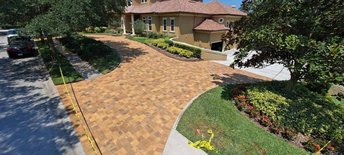 hilimire+23-1920w - Hilimire Pavers large orange driveway paver job 1